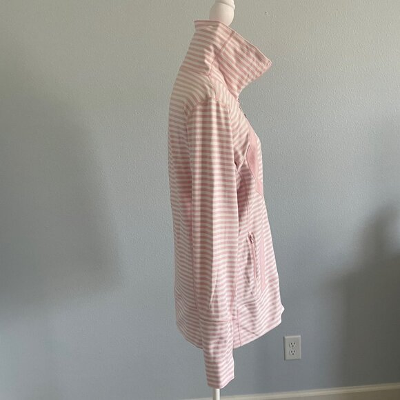 VIntage Lululemon Pink and White Stripe Jacket Size 10 - Picture 4 of 6